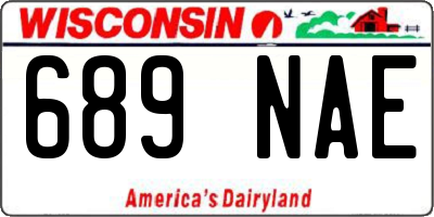 WI license plate 689NAE