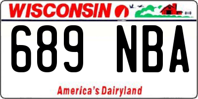 WI license plate 689NBA