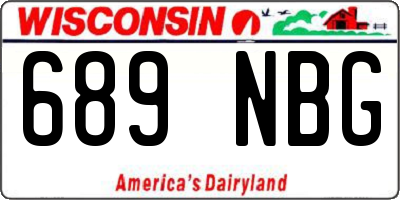 WI license plate 689NBG