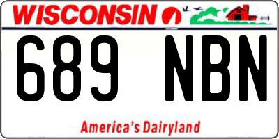 WI license plate 689NBN