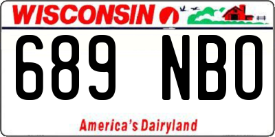 WI license plate 689NBO