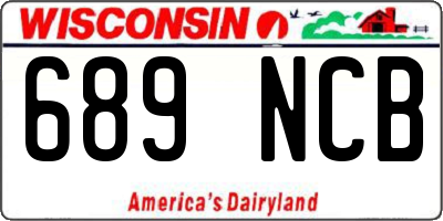 WI license plate 689NCB