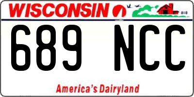 WI license plate 689NCC