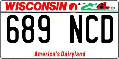 WI license plate 689NCD