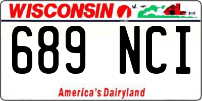 WI license plate 689NCI