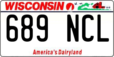 WI license plate 689NCL