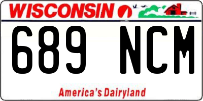 WI license plate 689NCM