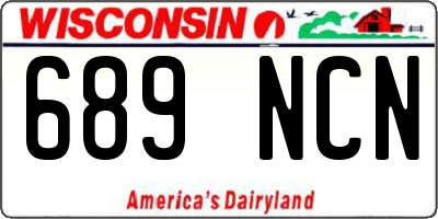 WI license plate 689NCN