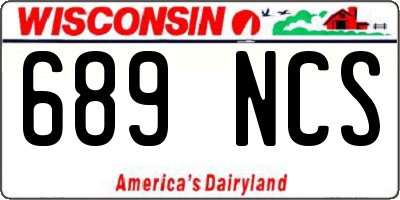 WI license plate 689NCS