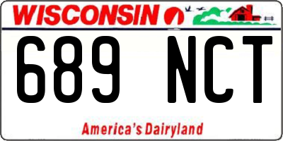 WI license plate 689NCT