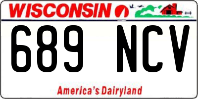 WI license plate 689NCV