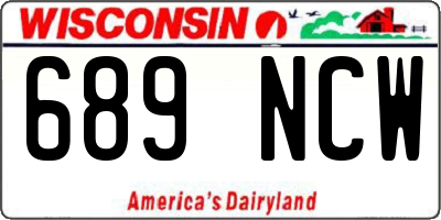 WI license plate 689NCW