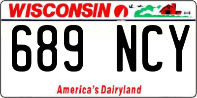 WI license plate 689NCY