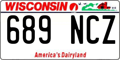 WI license plate 689NCZ