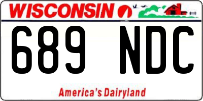 WI license plate 689NDC