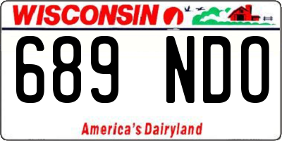 WI license plate 689NDO