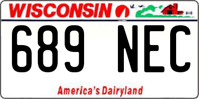 WI license plate 689NEC
