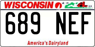 WI license plate 689NEF