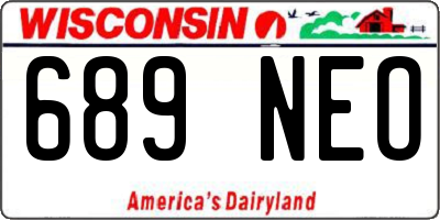 WI license plate 689NEO