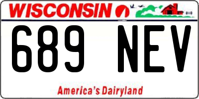 WI license plate 689NEV