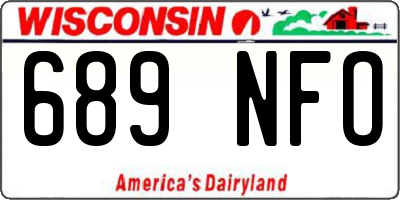 WI license plate 689NFO