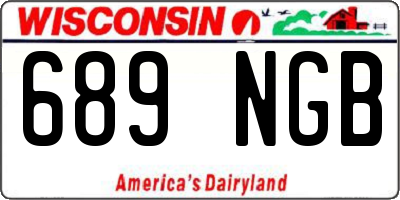 WI license plate 689NGB