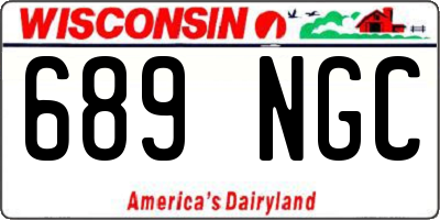 WI license plate 689NGC