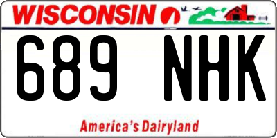 WI license plate 689NHK