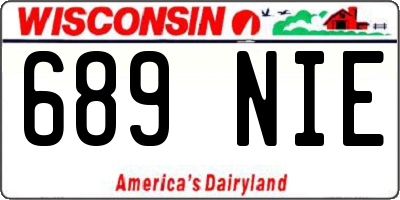 WI license plate 689NIE