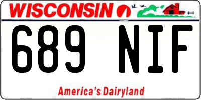 WI license plate 689NIF
