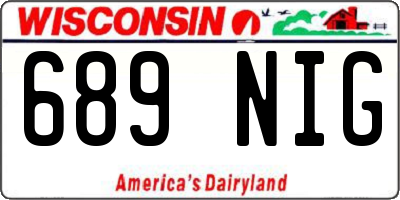 WI license plate 689NIG