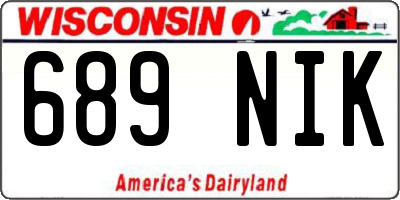 WI license plate 689NIK