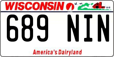 WI license plate 689NIN