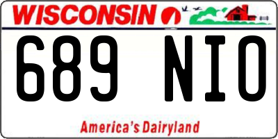 WI license plate 689NIO