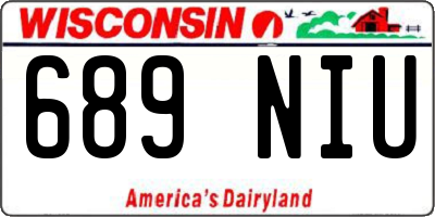 WI license plate 689NIU