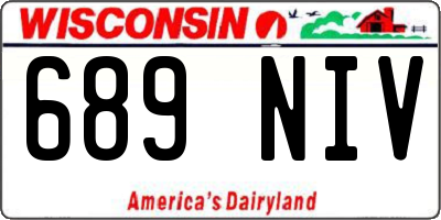 WI license plate 689NIV