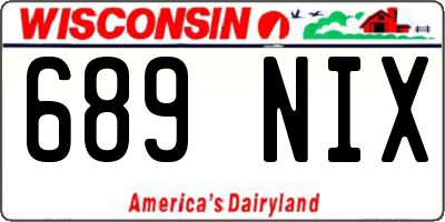 WI license plate 689NIX