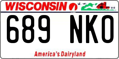 WI license plate 689NKO