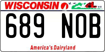 WI license plate 689NOB