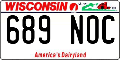 WI license plate 689NOC