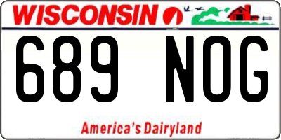 WI license plate 689NOG