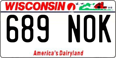WI license plate 689NOK