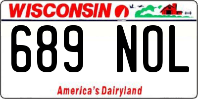WI license plate 689NOL
