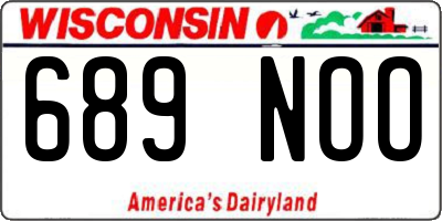 WI license plate 689NOO