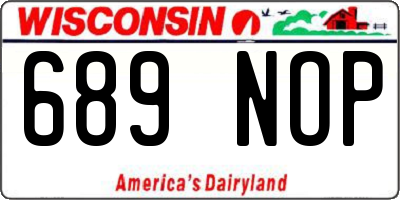 WI license plate 689NOP