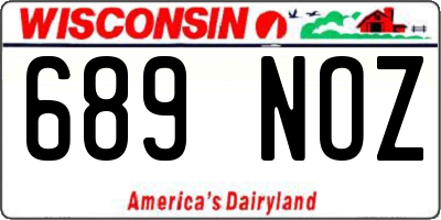 WI license plate 689NOZ