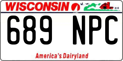 WI license plate 689NPC