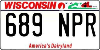 WI license plate 689NPR