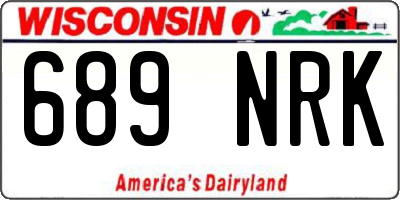 WI license plate 689NRK