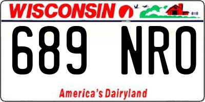 WI license plate 689NRO